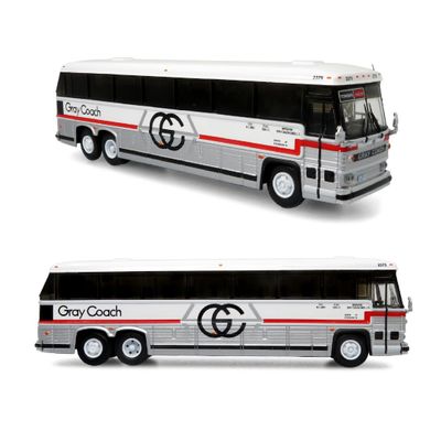 1980 MCI MC-9 Crusader II Intercity Coach Bus Toronto - Guelph (Ontario, Canada) Gray Coach 1/87 (HO) Diecast Model by Iconic Replicas 87-0330