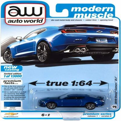 Auto-World Modern Muscle 2018 Chevy Camaro ZL1 (Blue), Release 1