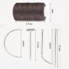 High Strength Polyester Thread for Drapery, Beading, Purses, Leather, Hair Weaving Threads and Needle for Hair Extensions, Wig DIY (Black-Brown-Blonde view 4