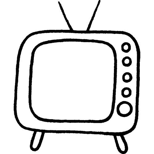Azeeda 'Retro TV' Unmounted Rubber Stamp - for Crafting, Scrapbooking and Card Making - Size A8 (RS00025102)
