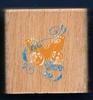 Wooden Mount Rubber Stamp for Card Making Butterfly Paisley Swirl Insect Design view 1