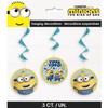 Minions Cardstock Hanging Swirls - 30.25" | Yellow | Pack of 3 view 1