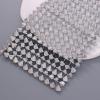 Jerler Sew Stitch on Spikes for Arts and Crafts Decoration, Mesh Rivets Studs Beads Cone Spoke Trim Punk Rock with Flat Back for Jacket, Clothing, Shoes and Performance (1 Yard, Silver) view 2