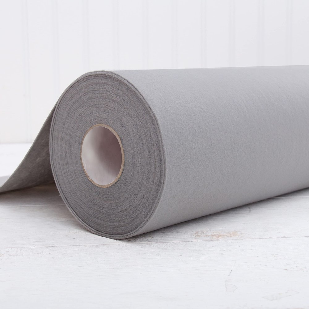 Threadart Premium Felt by The Yard - 36" Wide - Light Grey | Soft Wool-Like Feel | 1.2mm Thick Fabric for DIY Crafts, Sewing, Crafting Projects | Compatible with Cricut Maker