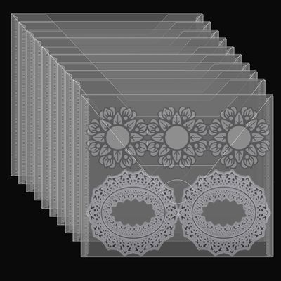 20 Pcs Large 11.5"X9" Stamp & Die Storage Pockets Resealable Clear Plastic Seal Bags Storagefor Cutting Dies Stencil Album Stamp Crafts for DIY Scrapbooking Paper Card Craft Cutting Dies Storage