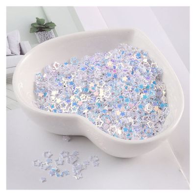 10g/Bag 4mm Hollow Plum Shape Sequins Mix Hollow Heart Star Nails Sequin Glitters Craft Wedding Decor Confetti (Color : Plum White, Size : Nail 10g)