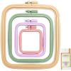 LAMXD 4 Pieces Embroidery Hoop Rectangle Square Embroidery Frame Cross Stitch Hoop Sewing Tool for Art Craft Handy Sewing (Multicolor),with Gold Eye Embroidery Needles view 1