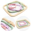 LAMXD 4 Pieces Embroidery Hoop Rectangle Square Embroidery Frame Cross Stitch Hoop Sewing Tool for Art Craft Handy Sewing (Multicolor),with Gold Eye Embroidery Needles view 3