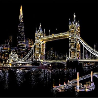 SMDSAZ City Adult Decompression Scratch Painting Toy Night Scene DIY Handmade Scratch Painting Creative Birthday Gift (Color : 3)