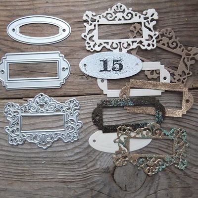 3pcs/Set Label Frame Metal Die Cuts,Tags Banner Cutting Dies Cut Stencils for DIY Scrapbooking Photo Decorative Embossing Paper Dies for Scrapbooking Card Making