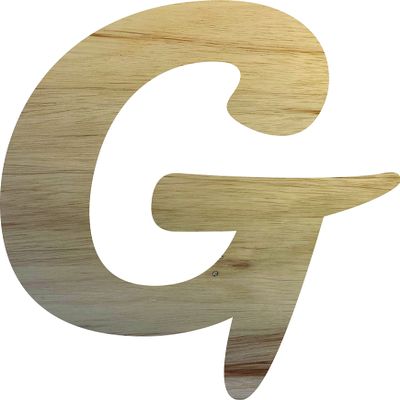 Wooden Letter 9" Blank G MUTHIKE Font