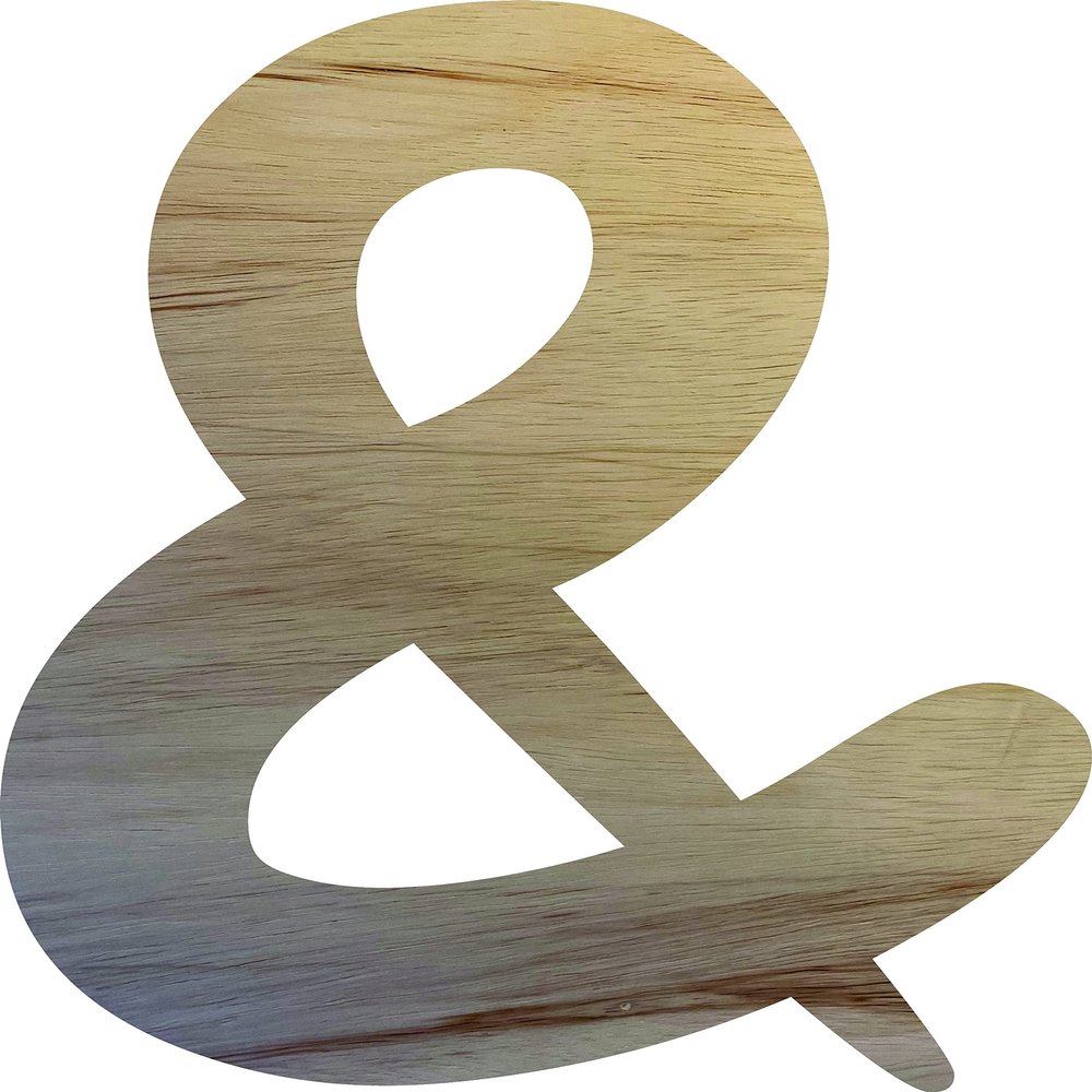 Wooden Letter 9" Blank & and Symbol MUTHIKE Font