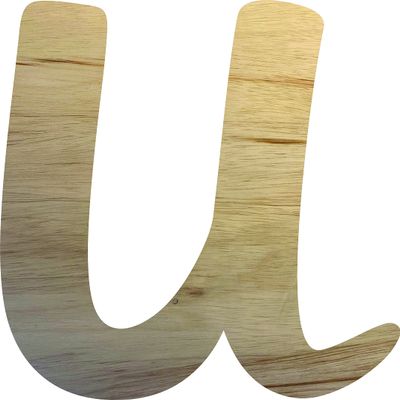 Wooden Letter 9" Blank U MUTHIKE Font