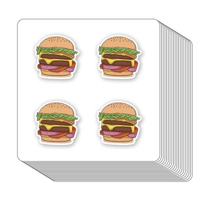 Hamburger Stickers 1in for Scrapbooking, Arts, Craft, Kids DIY, Calendars Journals 80-Pack