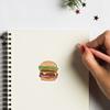 Hamburger Stickers 1in for Scrapbooking, Arts, Craft, Kids DIY, Calendars Journals 80-Pack view 3