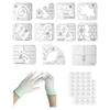 15 PCS Free Motion Quilting Template Set Includes 11 Quilting Templates 2 Sheet/48pcs Non-Slip Grips Quilting Stickers and 2 Pairs Quilting Gloves Sewing Machine Ruler Acrylic DIY Sewing Tools Kit view 1