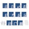 15 PCS Free Motion Quilting Template Set Includes 11 Quilting Templates 2 Sheet/48pcs Non-Slip Grips Quilting Stickers and 2 Pairs Quilting Gloves Sewing Machine Ruler Acrylic DIY Sewing Tools Kit view 4