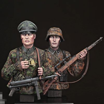 Goodmoel 1/12 WWII German Officer and Guard Resin Figure Bust Model/Unassembled and Unpainted Soldier Die Cast Kit/YV-763