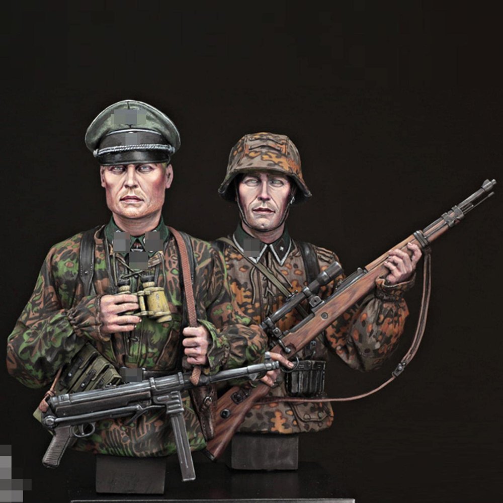 Goodmoel 1/12 WWII German Officer and Guard Resin Figure Bust Model/Unassembled and Unpainted Soldier Die Cast Kit/YV-763