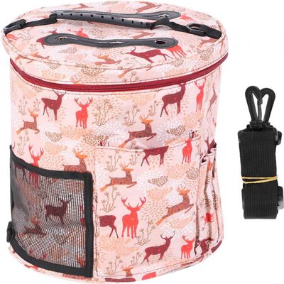 Portable Knitting Storage Bag, Large Capacity Craft Organizer to Store Crocheting, Portable Yarn Storage Hook Needle Sewing Tool Accessories Case(Large drum)