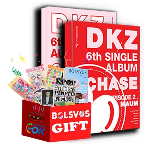 DKZ - Chase Episode 2. MAUM [Random ver.] (6th Single) ONE RANDOM Album+Pre Order Limited Benefits+BolsVos K-POP eBook (21p), 3EA BolsVos Stickers for Toploader, Photocards