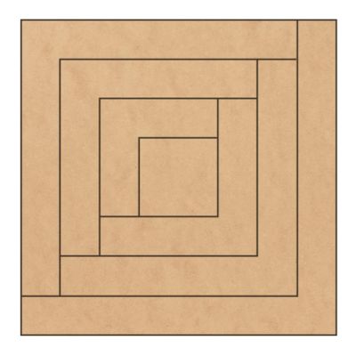 Pre Drawn Barn Quilt | Unfinished Wood Quilt Block Painting Sign | DIY Painting Craft Kit for Adults | Farmhouse Wall Art and Quilting Decor (15 inches, Log Cabin)