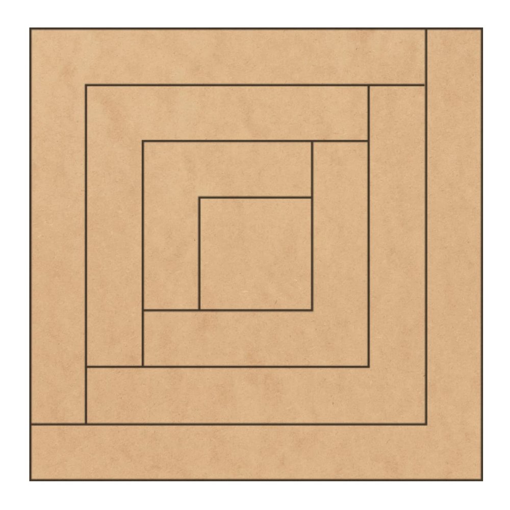 Pre Drawn Barn Quilt | Unfinished Wood Quilt Block Painting Sign | DIY Painting Craft Kit for Adults | Farmhouse Wall Art and Quilting Decor (15 inches, Log Cabin)
