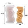 TOPYS Wave Alphabet Letter Pillar Silicone Candle Molds, DIY Casting Epoxy Letter Molds for Clay Resin Pendant Plaster Carving Making Aromatherapy White Elephant Gifts (Love) view 2