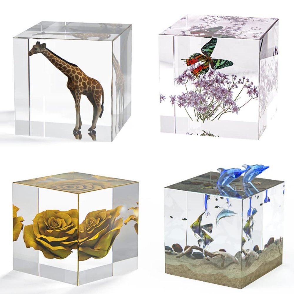 FineInno 3" Square Resin Mold,Large Cube Silicone Mold for Resin Casting,Transparent Deep Cube Epoxy Molds for Home Decor, Flowers Preservation