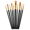 10 Pack Nylon Hair Paint Brushes Set for Acrylic, Watercolor and Oil Painting - Black Craft Brushes view 1