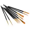 10 Pack Nylon Hair Paint Brushes Set for Acrylic, Watercolor and Oil Painting - Black Craft Brushes view 2