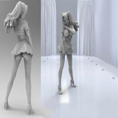 LIANGFANG 1/24 75Mm Pin Up Girl Stand in Summer Resin Figure Model Kit Unassembled Unpainted