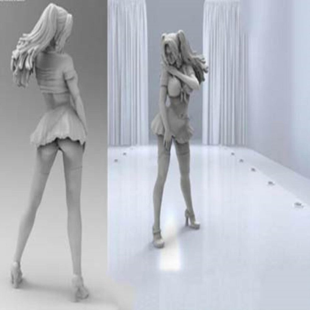 LIANGFANG 1/24 75Mm Pin Up Girl Stand in Summer Resin Figure Model Kit Unassembled Unpainted