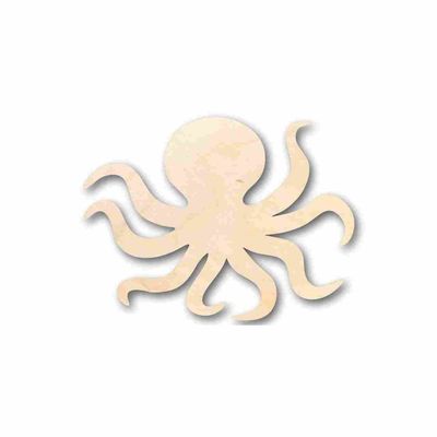 Unfinished Wood Octopus Shape Ocean Craft up to 46" DIY 12" / 1/8"