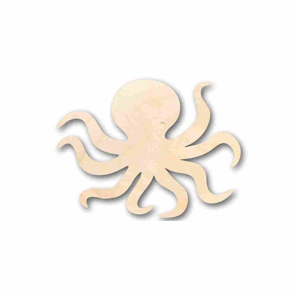 Unfinished Wood Octopus Shape Ocean Craft up to 46" DIY 12" / 1/8"