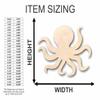 Unfinished Wood Octopus Shape Ocean Craft up to 46" DIY 12" / 1/8" view 2