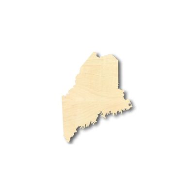 Unfinished Wood Maine Shape State Craft up to 46" DIY 20" / 1/8"