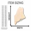 Unfinished Wood Maine Shape State Craft up to 46" DIY 20" / 1/8" view 2