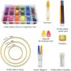 ATTERET Full Range Embroidery and Cross Stitch Starter Kit with Premium Storage Organizer Bag, Includes 99 DMC Coded Cotton Threads, 9 Metallic Floss, 3 Hoops, Needles, Scissors + More (Turquoise) view 4