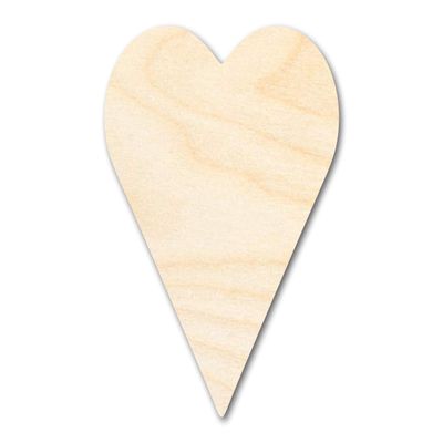 Unfinished Wood Tall Heart Shape | Valentine's Day | DIY Craft Cutout | Up to 46" 12" / 1/8"