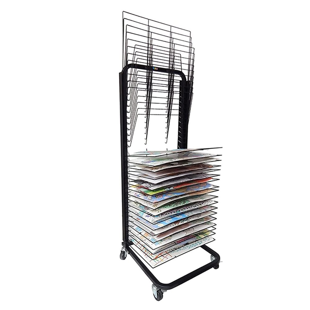 BXXZYF Art Drying Rack Easel - Solid Metal Art Rack, Drying Rack for Educational Products, Space Saving Rack for Artist Canvas Panels, Paper, Prints (Size : 35-Tier)