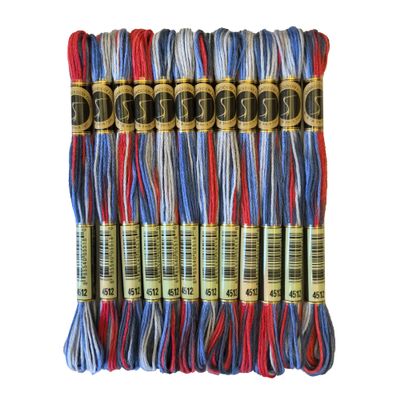 Magical Color Variegated Cross Stitch Thread Color Variations Embroidery Floss Pack, 8.7-Yard, States, Pack of 12 Skeins