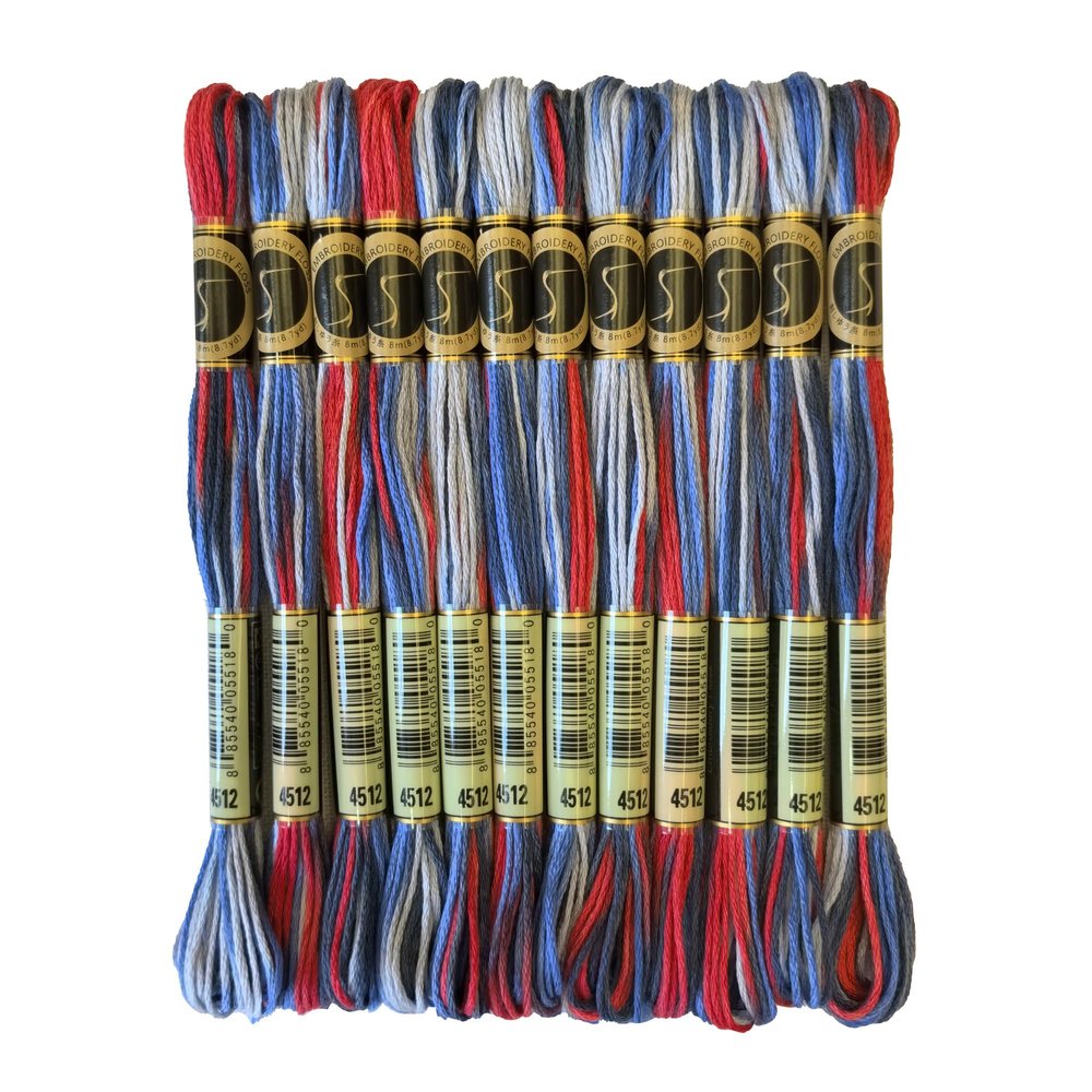 Magical Color Variegated Cross Stitch Thread Color Variations Embroidery Floss Pack, 8.7-Yard, States, Pack of 12 Skeins