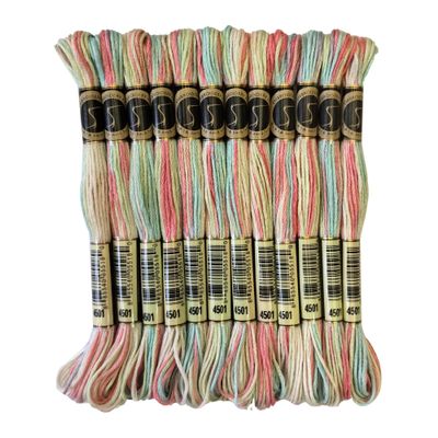 Magical Color Variegated Cross Stitch Thread Color Variations Embroidery Floss Pack, 8.7-Yard, Wildflowers, Pack of 12 Skeins