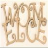 Wooden 10 Inch Letters Blank L Craft, Unfinished MDF Curlz Alphabet Letter for Monogram Initials, Paintable Wall Hanging view 2