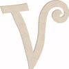 Wooden 10 Inch Letters Blank V Craft, Unfinished MDF Curlz Alphabet Letter for Monogram Initials, Paintable Wall Hanging view 1