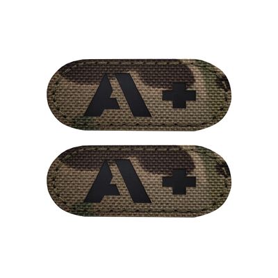 2 PCS AliPlus A+ POS Patches Blood Type Patches IR Infrared Reflective Laser Cut Patch Tactical Morale Patch Hook and Loop(2 * 1in CP)