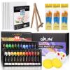 Colorful Acrylic Painting Kit - Paint Supplies Set with 24 Colors, 30 Brushes, 5 Canvases, 1 Pad, 2 Palette, 2 Sponge & 1 Wood Easel - Art Acrylic Paint Set for Beginners, Kids, Adults view 1