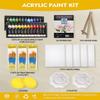 Colorful Acrylic Painting Kit - Paint Supplies Set with 24 Colors, 30 Brushes, 5 Canvases, 1 Pad, 2 Palette, 2 Sponge & 1 Wood Easel - Art Acrylic Paint Set for Beginners, Kids, Adults view 2