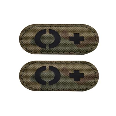 2 PCS AliPlus O+ POS Patches Blood Type Patches IR Infrared Reflective Laser Cut Patch Tactical Morale Patch Hook and Loop(2 * 1in CP)